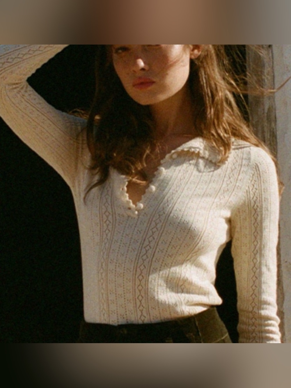 DOEN - pointelle Collared Mia Henley, sz M